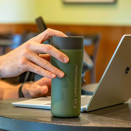 Kubek termiczny ze stali LIFEVENTURE ONE-TOUCH THERMAL MUG 350 ml
