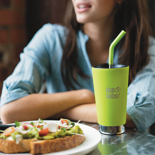 Kubek termiczny ze słomką KLEAN KANTEEN INSULATED TUMBLER Juicy Pear Matt | 470 ml