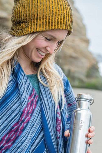 Butelka ze stali KLEAN KANTEEN REFLECT BAMBOO CAP 0.532L - 0.800L Brushed Stainless
