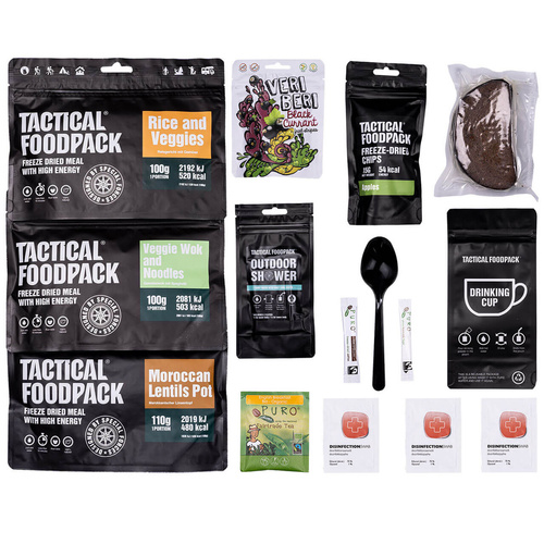 Racja żywnościowa jednodniowa wegetariańska TACTICAL FOODPACK 3 MEAL RATION VEGAN | 501g