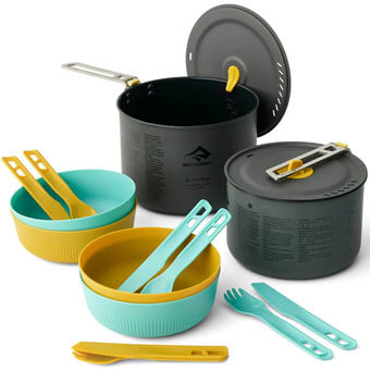 Zestaw naczyń turystycznych SEA TO SUMMIT FRONTIER ULTRALIGHT TWO POT COOK SET | 14 elementów
