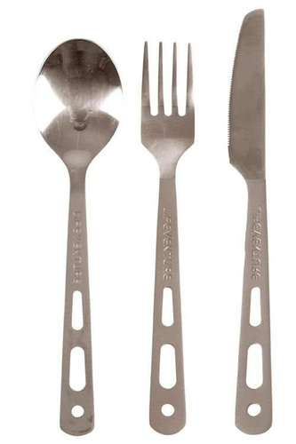 Sztućce turystyczne LIFEVENTURE TITANIUM CUTLERY SET