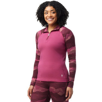 Koszulka wełniana damska SMARTWOOL CLASSIC THERMAL MERINO PATTERN 1/4 ZIP