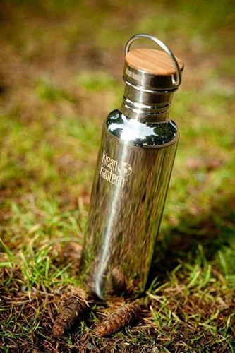 Butelka ze stali KLEAN KANTEEN REFLECT BAMBOO CAP 0.532L - 0.800L Brushed Stainless