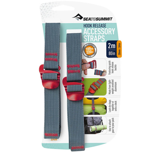 Pasy mocujące z hakami SEA TO SUMMIT ACCESSORY STRAPS WITH HOOK RELEASE | 2m - 20mm