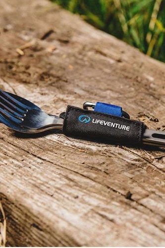 Sztućce turystyczne LIFEVENTURE TITANIUM CUTLERY SET