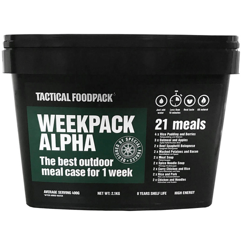 Racja żywnościowa 7-dniowa mięsna TACTICAL FOODPACK WEEKPACK APLHA | 2100g