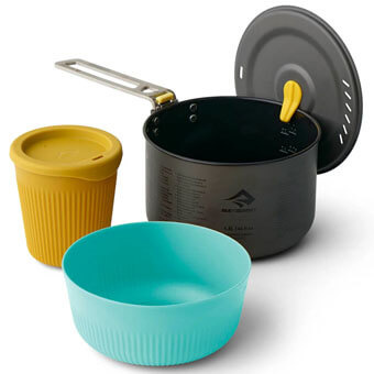 Zestaw naczyń turystycznych SEA TO SUMMIT FRONTIER ULTRALIGHT 1.3L POT COOK SET | 3 elementy