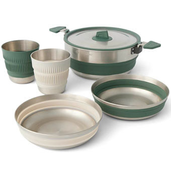 Zestaw naczyń turystycznych składanych SEA TO SUMMIT DETOUR STAINLESS STEEL ONE POT COOK SET | 5 elementów