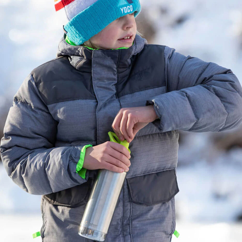 Butelka termiczna ze stali dla dzieci KLEAN KANTEEN CLASSIC KID'S INSULATED Brushed Stainless | 355 ml