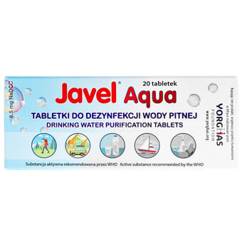 Tabletki do uzdatniania wody JAVEL AQUA - 20 szt.