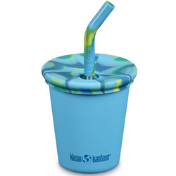 Kubek stalowy ze słomką dla dzieci KLEAN KANTEEN KID STEEL CUP Hawaian Ocean | 296 ml