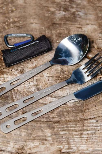 Sztućce turystyczne LIFEVENTURE TITANIUM CUTLERY SET