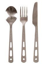 Sztućce turystyczne LIFEVENTURE TITANIUM CUTLERY SET