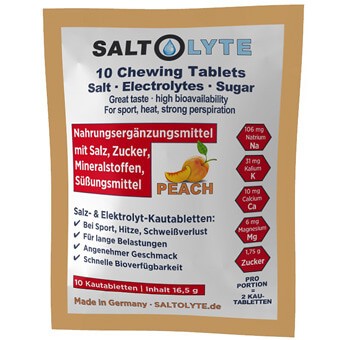 Tabletki do ssania SALTOLYTE CHEWING TABLETS - brzoskwinia, 10 szt.