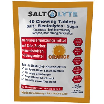 Tabletki do ssania SALTOLYTE CHEWING TABLETS - pomarańcza, 10 szt.