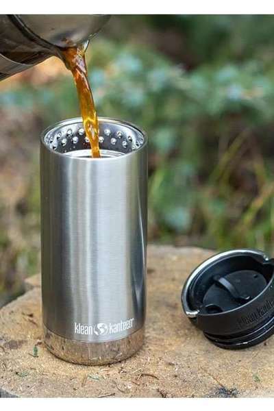 Butelka termiczna ze stali KLEAN KANTEEN INSULATED TKWIDE Café Cap Brushed Stainless | 355 ml - 592 ml