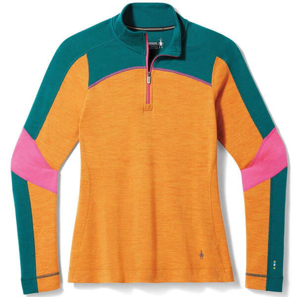 Koszulka SMARTWOOL CLASSIC THERMAL MERINO BASE LAYER COLORBLOCK 1/4 ZIP