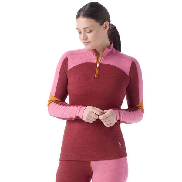 Koszulka wełniana damska SMARTWOOL CLASSIC THERMAL MERINO COLORBLOCK 1/4 ZIP