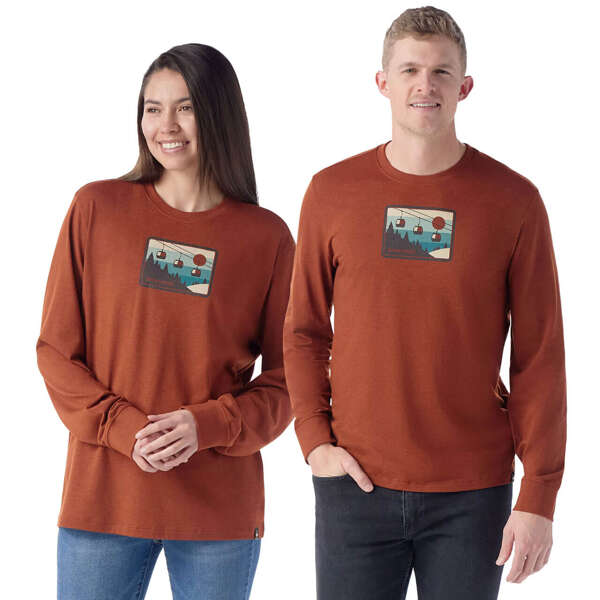 Koszulka wełniana unisex SMARTWOOL GONDOLA RIDE GRAPHIC LONG SLEEVE TEE