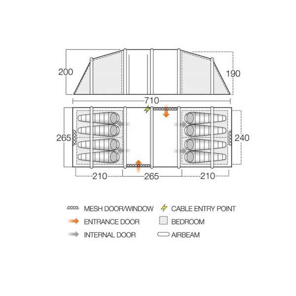 Namiot pompowany VANGO CASTLEWOOD AIR 800XL PACKAGE