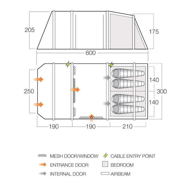 Namiot pompowany VANGO LISMORE AIR 450XL PACKAGE