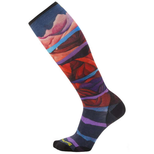 Skarpety narciarskie damskie z wełny SMARTWOOL SKI PRINT OTC SOCKS | Zero Cushion