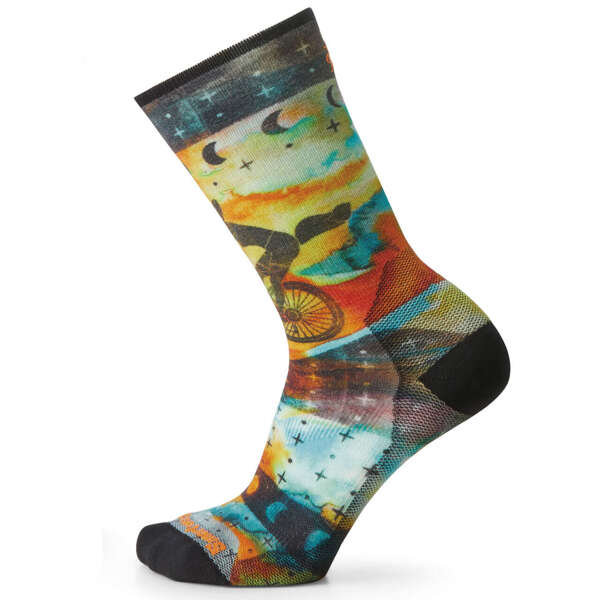 Skarpety rowerowe SMARTWOOL W'S BIKE ZERO CUSHION CELESTIAL PRINT CREW SOCKS