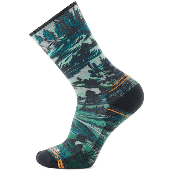 Skarpety turystyczne wełniane SMARTWOOL HIKE CAMPGROUND PRINT CREW SOCKS Light Cushion