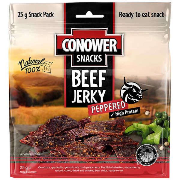 Suszona wołowina z pieprzem CONOWER SNACKS BEEF JERKY - Pepper