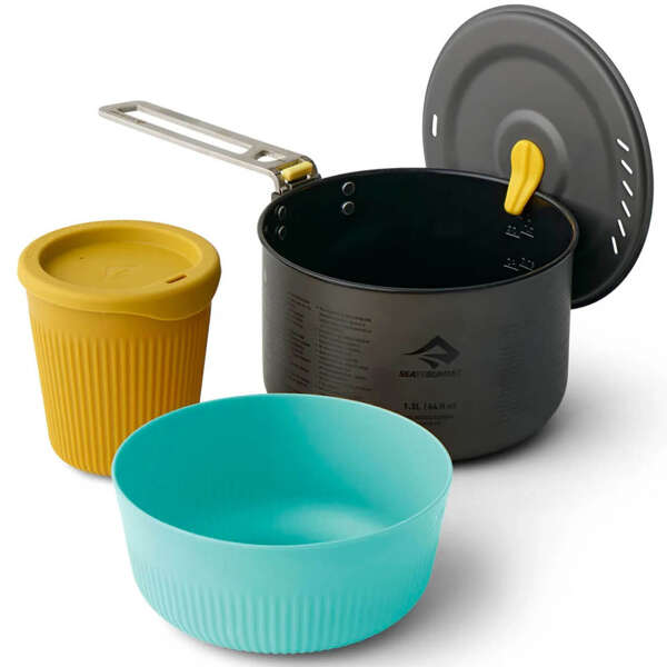 Zestaw naczyń turystycznych SEA TO SUMMIT FRONTIER ULTRALIGHT 1.3L POT COOK SET | 3 elementy