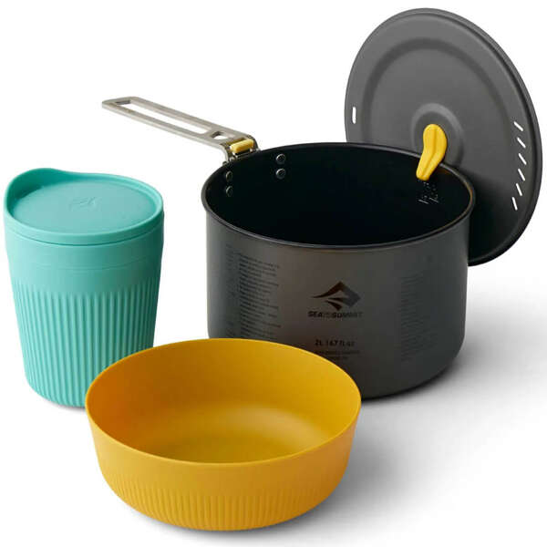 Zestaw naczyń turystycznych SEA TO SUMMIT FRONTIER ULTRALIGHT 2L POT COOK SET | 3 elementy